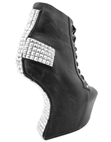 Jeffrey Campbell Holy Stud Cross Platform Boot in Black