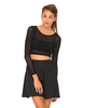 Motel Bonnie Long Sleeve Crop Top in Zebra Flocking