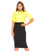 Motel A Jay Crop Top in Contour Jacquard Lemon