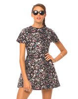 Motel Abbie Skater Dress in Squashed Rubber