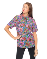 Motel Adeline Boyfriend Shirt in Fluro Flower