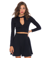 Motel Aime Cut Out Crop Top in Black