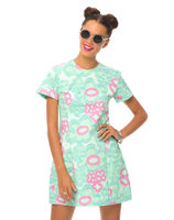 Motel Alby Short Sleeve Dress in Daisy Wash Mint