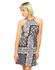 Motel Alicia Strappy Dress in Scarf Black