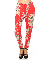 Motel Amaya Cigarette Trouser in Blur Flower Red