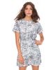 Motel Amber Shift Dress in Snake Print Black and White