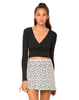 Motel Annie A Line Skirt in Black and White Spiral Lace