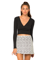 Motel Annie A Line Skirt in Black and White Spiral Lace
