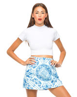 Motel Annie A Line Skirt in Blue Venus