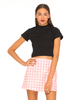 Motel Annie A Line Skirt in Gingham Pink