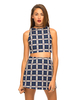 Motel Annie A Line Skirt in Plaid Navy
