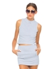 Motel Annie Leigh Check Mini Skirt in Blue and White