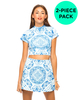 Motel Annie Skirt and Mindy Top Pack in Venus Blue