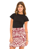 Motel Antonia High Waisted Skater Skirt in Nouveau Oxblood