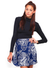 Motel Antonia High Waisted Skirt in Huge Paisley Navy