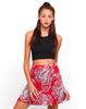 Motel Antonia High Waisted Skirt in Huge Paisley Red