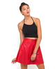 Motel Antonia High Waisted Skirt in Red Faux Leather