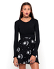 Motel Antonia High Waisted Skirt in Sun Moon Stars Print