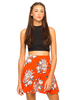 Motel Antonia High Waisted Skirt in Tangerine Morris Flower