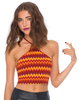 Motel April Halter Neck Crop in Ester Rust