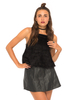 Motel Arctica Cami Top in Fringe Black