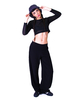 Motel Aria Palazo Wide Leg Pants in Black