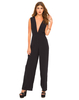 Motel Arin Plunge Neck Jumpsuit in Black