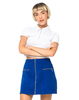 Motel Asha Cropped Polo Top in White