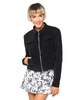 Motel Atha Collared Jacket in Black Baby Cord