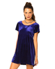 Motel Babydoll Dress in Navy Velvet