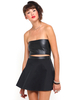 Motel Bandeau Crop Top in Black PU