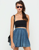 Motel Bandeau Exposed Zip Crop Top in Black