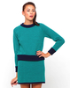 Motel Barcelona Knit Jumper in Teal and Navy