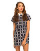 Motel Bea Collared Dress in Plaid Navy