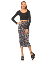 Motel Bee Midi Bodycon Skirt in Squashed Rubber