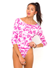 Motel Belle Slash Neck Leotard in Monorose Pink