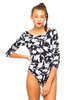 Motel Belle Slash Neck Leotard in Paint Marks