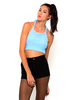 Motel Bellflower Fluffy Crop Top in Soft Blue