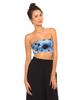 Motel Bessie Bandeau Crop Top in X Ray Floral Light Blue