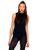 Motel Bindi Open Back Turtleneck Leotard in Black