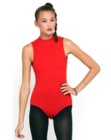 Motel Bindi Open Back Turtleneck Leotard in Red
