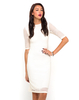 Motel Blackbird Stripe Midi Dress in Ivory