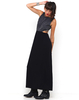 Motel Blake Cut Out Denim Maxi Dress in Black Wash