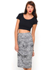 Motel Bobbie Midi Skirt in Snake Waffle Grey