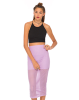 Motel Bobby Midi Skirt in Lilac Stripe Net