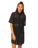 Motel Bobtail Shirt Dress in Sheer Black Check