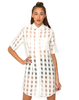 Motel Bobtail Shirt Dress in Sheer White Check