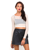 Motel Bonnie Crop in Ivory Stripe Net