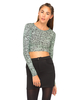 Motel Bonnie Long Sleeve Crop Top in Static Mint