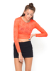Motel Bonnie Long Sleeved Crop Top in Neon Orange Bubble Lace